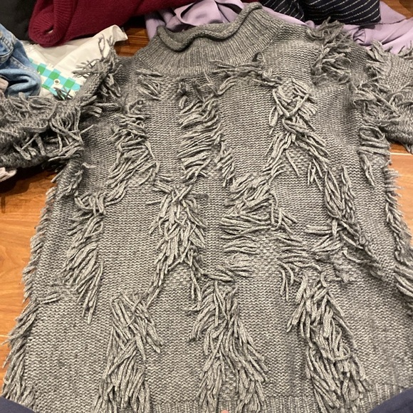 R/ studios by Robert Rodriguez / wool cashmere Blend mockneck fringe sweater s - Picture 4 of 5